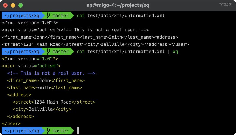 命令行 XML 和 HTML 美化器和内容提取器