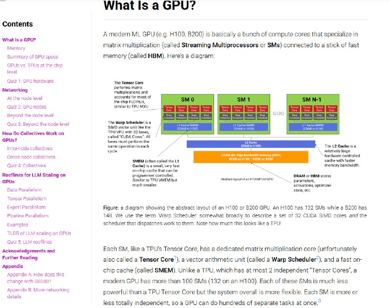 深度解析GPU架构：AI工程师必读• DeepMind团队详解GPU核心架构，重点剖析Streaming Multiprocessor（SM）与High Bandwidth Memory（HBM）在矩阵运算中的协同机制，揭示性能瓶颈与优化路径