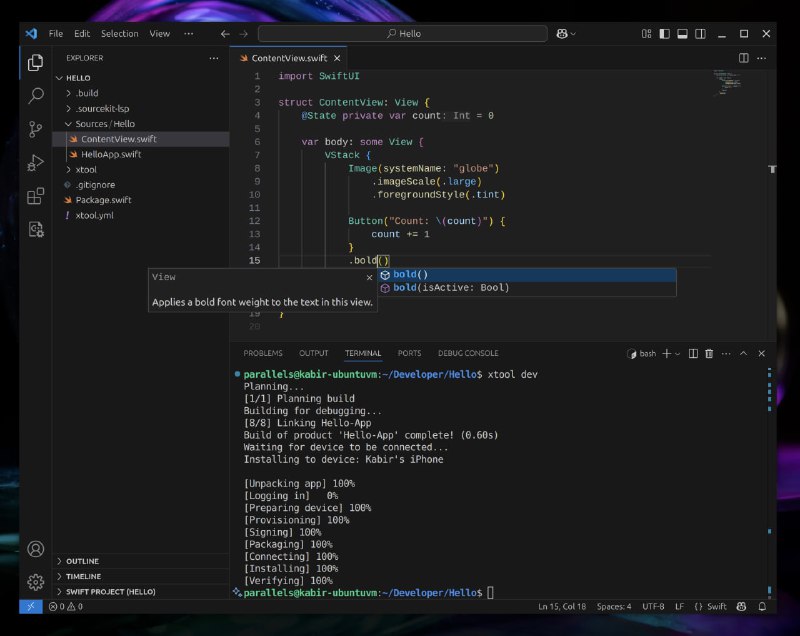 跨平台Xcode替代工具，用SwiftPM在Linux、Windows和macOS上构建和部署iOS应用