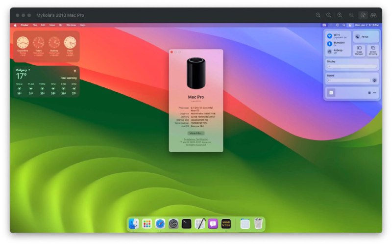 OpenCore Legacy Patcher 项目的负责人 Mykola Grymalyuk 分享了他正在进行的工作：将不再受到新版系统支持的 2013 款 Mac Pro，通过 OpenCore 升级至 macOS Sonoma