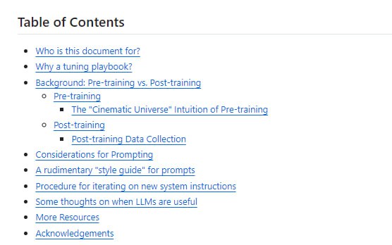 一本教你如何高效“提示”训练后的大型语言模型（LLM）的手册，主要功能是提供心智模型和具体指导，帮你更好地与LLM互动LLM Prompt Tuning Playbook | #手册