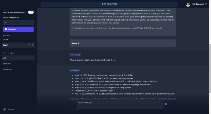 doc-chatbot：GPT-4 + Pinecone + LangChain + MongoDB实现的文档聊天机器人，可多文件、多话题和多窗口聊天，聊天历史由MongoDB保存特点：创建多个话题来聊天Google OAuth 登录并在与您的电子邮件关联的 MongoDB 中存储聊天记录将任意数量的文件上传到每个主题为每个主题创建任意数量的聊天（聊天窗口）上传文件，将它们转换为嵌入，将嵌入存储在命名空间中并上传到 Pinecone，并从浏览器中删除 Pinecone 命名空间使用 MongoDB上传并自动检索所有聊天记录支持.pdf,.docx和.txtdoc-chatbot：GPT-4 + Pinecone + LangChain + MongoDB实现的文档聊天机器人，可多文件、多话题和多窗口聊天，聊天历史由MongoDB保存特点：创建多个话题来聊天Google OAuth 登录并在与您的电子邮件关联的 MongoDB 中存储聊天记录将任意数量的文件上传到每个主题为每个主题创建任意数量的聊天（聊天窗口）上传文件，将它们转换为嵌入，将嵌入存储在命名空间中并上传到 Pinecone，并从浏览器中删除 Pinecone 命名空间使用 MongoDB上传并自动检索所有聊天记录支持.pdf,.docx和.txt