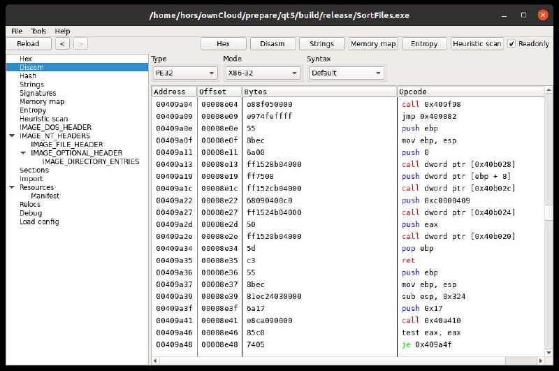 适用于Windows、Linux 和 MacOS 的 PE 文件查看器/编辑器
