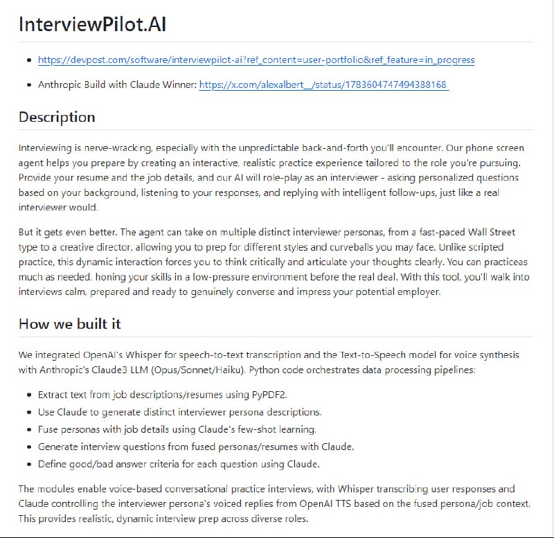 使用AI帮用户进行面试练习的面试准备工具InterviewPilot.AI | #工具