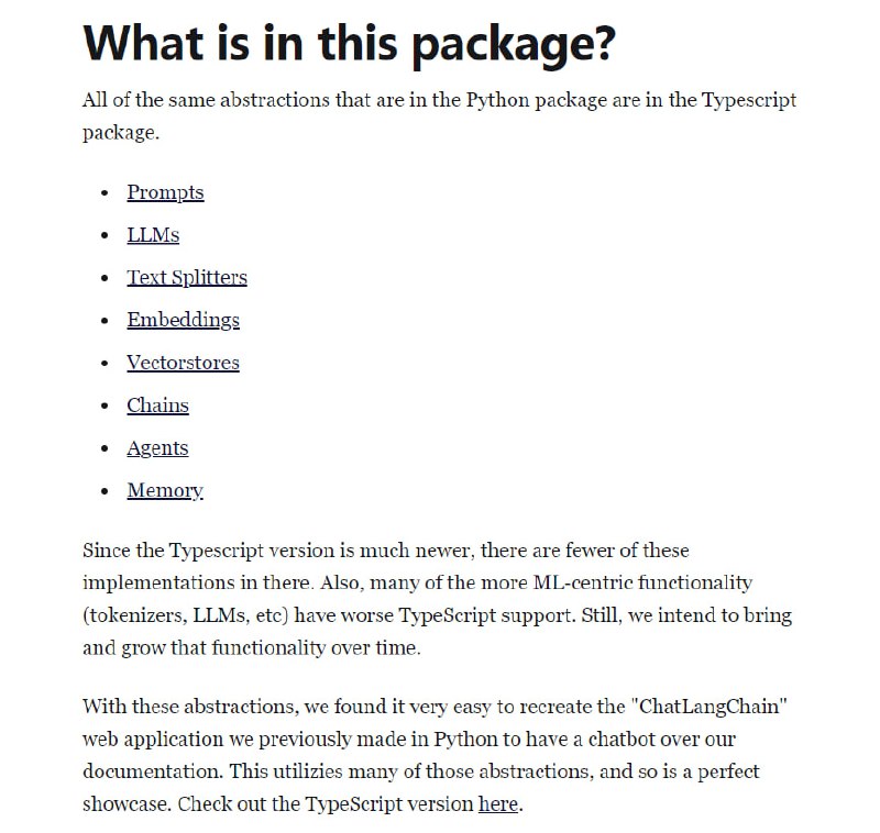 大语言模型集成工具LangChain有TypeScript的版本，这就意味这你不需要依赖Python也可以实现诸如Embeddings、文本分割等功能 | 详文