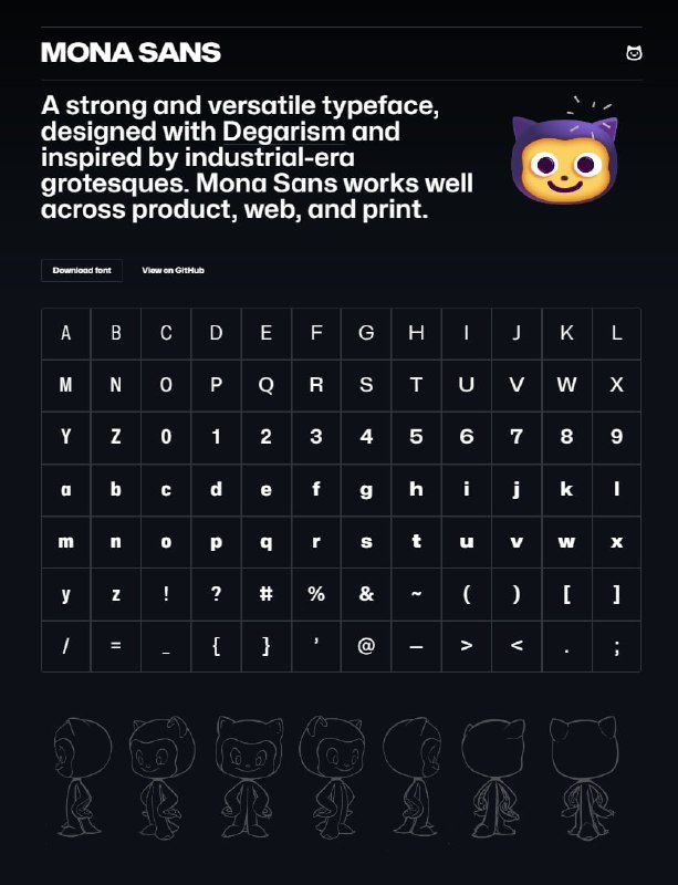 Mona Sans、 Hubot Sans：Github 推出的免费开源字体Mona Sans 是一个强大的和多用途的字体，在产品、网页和印刷品方面都有很好的表现