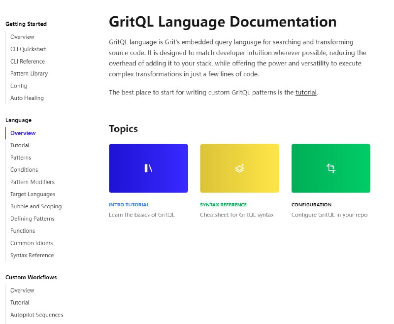 GritQL 是一个描述式查询语言，可以用于搜索和修改代码，支持多种编程语言 | #工具