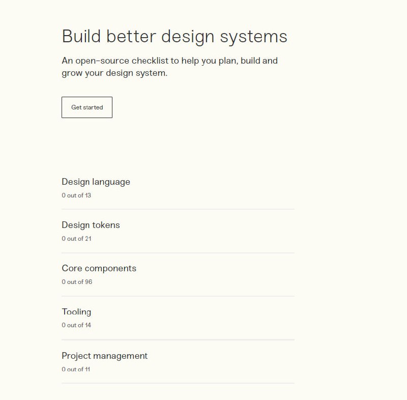 Design System Checklist —— 设计系统检查清单 | #设计在创建设计系统时用于检查，可从设计语言、设计变量（design token）、组件、工具、项目管理这 5 个维度，共 155 个检查项