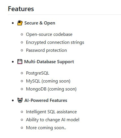 Conar.app：一款基于 AI 驱动的开源数据库管理工具，专为 PostgreSQL 设计，未来将支持更多数据库