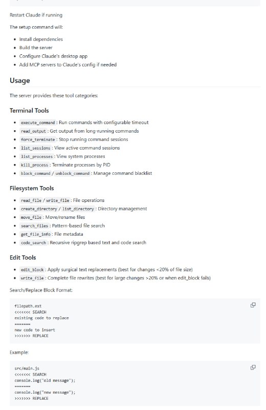 ClaudeDesktopCommander：为Claude AI赋予强大的桌面操作能力，让AI能够像人类一样在电脑上执行命令和编辑文件