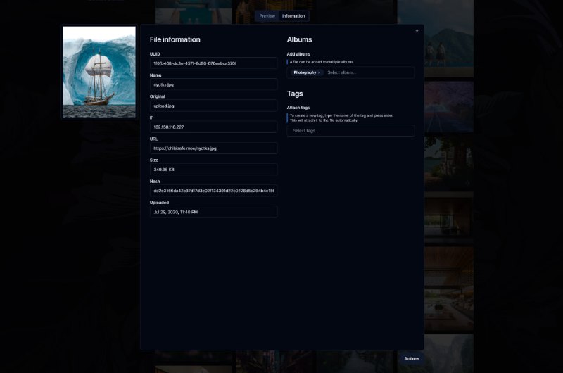 Chibisafe：极速、安全、开源的文件上传服务，满足多样化场景需求  • 纯 TypeScript 编写，轻量高效，支持大文件分片上传，极大降低网络失败风险  • 多模式支持：公开、公私用户账户、邀请制，满足不同权限管理需求  • 集成全面控制面板，配置无须修改环境变量，轻松调节限速、文件大小、格式等参数  • 支持 S3 存储，文件管理、标签分类、创建专属相册和代码片段，方便内容组织与分享  • 内置 URL 短链接生成，支持 ShareX 截图上传、iOS 分享菜单快捷上传及浏览器扩展  • 用户管理和配额控制，保障服务公平使用  • 完全开源，无广告无追踪（仅限 IP 请求日志），安全透明  • 容器化部署优选 Docker，迁移便捷，v6 支持一键数据库与上传文件迁移  • 适合企业自建、开发者集成和个人存储，提供强大扩展能力和稳定性能Chibisafe：极速、安全、开源的文件上传服务，满足多样化场景需求  • 纯 TypeScript 编写，轻量高效，支持大文件分片上传，极大降低网络失败风险  • 多模式支持：公开、公私用户账户、邀请制，满足不同权限管理需求  • 集成全面控制面板，配置无须修改环境变量，轻松调节限速、文件大小、格式等参数  • 支持 S3 存储，文件管理、标签分类、创建专属相册和代码片段，方便内容组织与分享  • 内置 URL 短链接生成，支持 ShareX 截图上传、iOS 分享菜单快捷上传及浏览器扩展  • 用户管理和配额控制，保障服务公平使用  • 完全开源，无广告无追踪（仅限 IP 请求日志），安全透明  • 容器化部署优选 Docker，迁移便捷，v6 支持一键数据库与上传文件迁移  • 适合企业自建、开发者集成和个人存储，提供强大扩展能力和稳定性能
