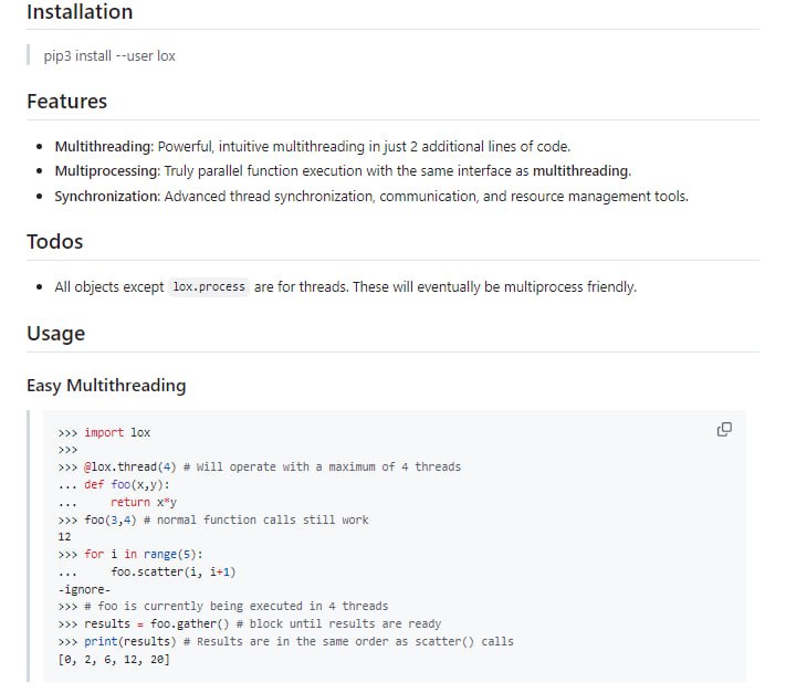 Lox：让线程和多进程变得简单