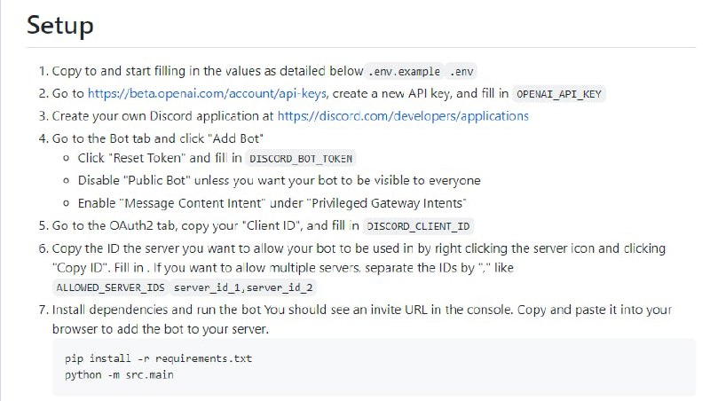 用Python编写的Discord机器人示例，它使用完成API与模型进行对话，并使用审核API过滤消息