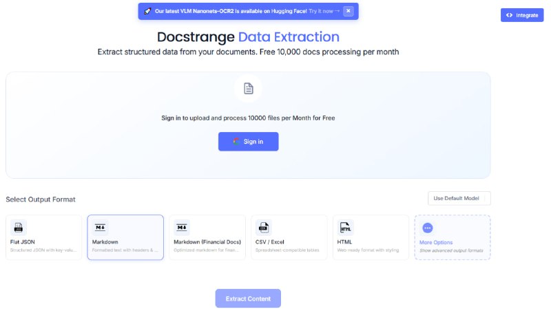 Nanonets-OCR2：颠覆传统OCR，智能将文档转为结构化MarkdownNanonets推出的OCR2系列，是业内领先的图像转Markdown模型，不仅提取文本，更实现智能内容识别与语义标注，极大提升LLM后续处理效率