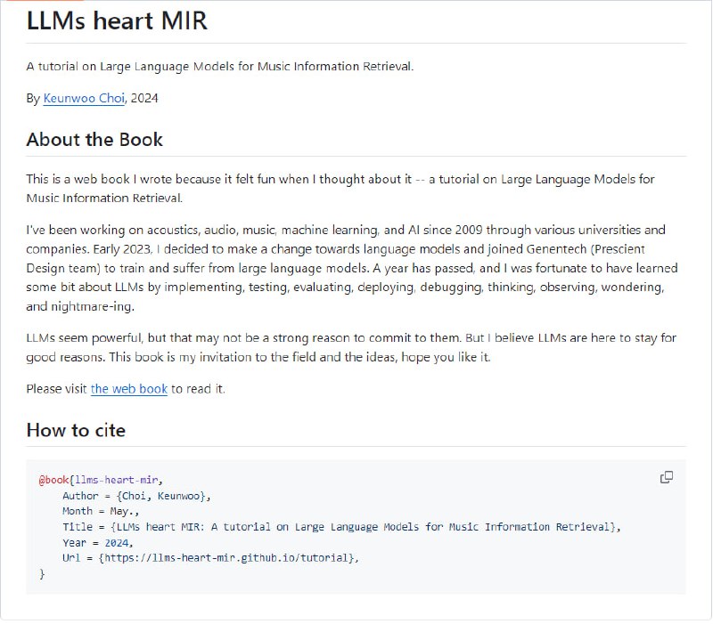 面向音乐信息检索的大型语言模型教程 | LLMs heart MIR