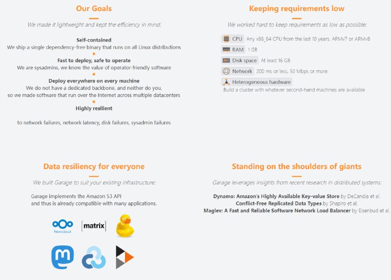 一个开源的分布式对象存储服务 | Garage一个开源的分布式对象存储服务 | Garage
