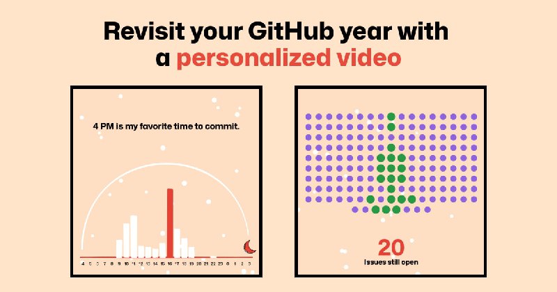 生成你的2022GitHub活动总结视频一个为每个 GitHub 用户生成年度评论视频的平台