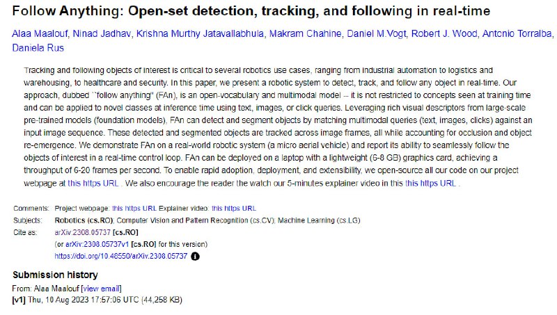 FAn是一个开放集、多模态的实时机器人系统，能通过文本、图像或点击等方式检测、追踪和跟随任意目标，具有灵活适应、实时处理和高效优化的优势