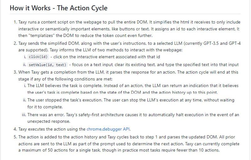 TaxyAI：使用 GPT-4 的开源浏览器自动化Taxy使用GPT-4控制浏览器，并代表人来执行重复的操作