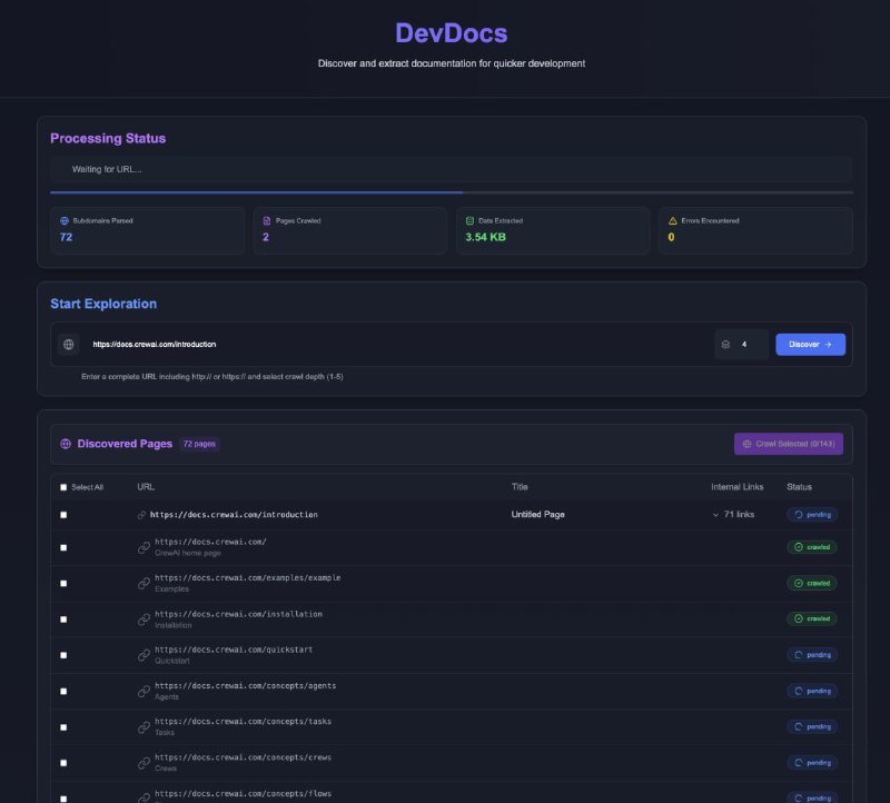 DevDocs：为开发者打造的完全免费、私有的技术文档MCP服务器
