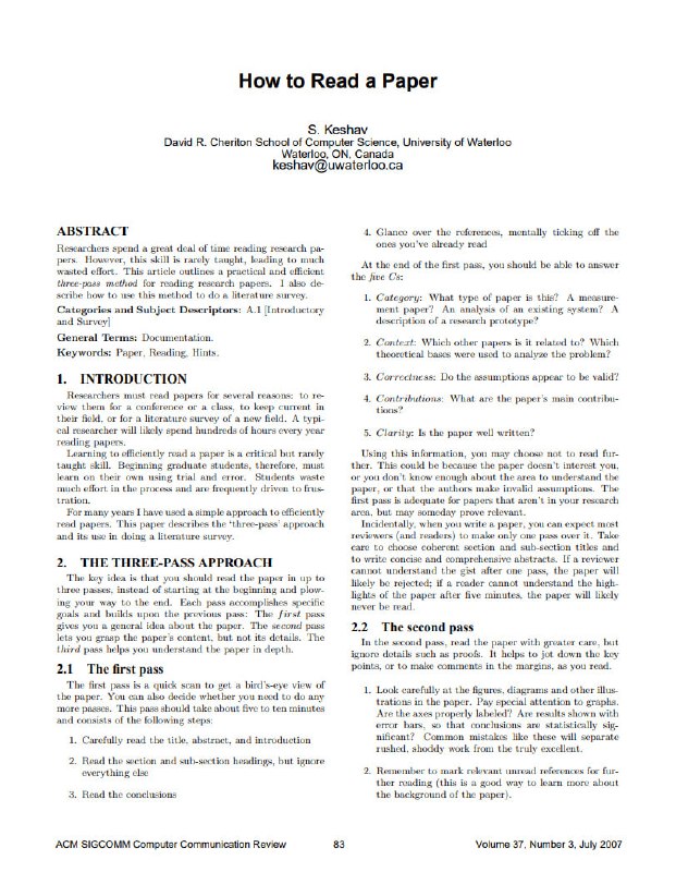 如何阅读论文? | 英文原文 | #经验 #论文摘要研究人员在阅读研究论文上花费了大量时间