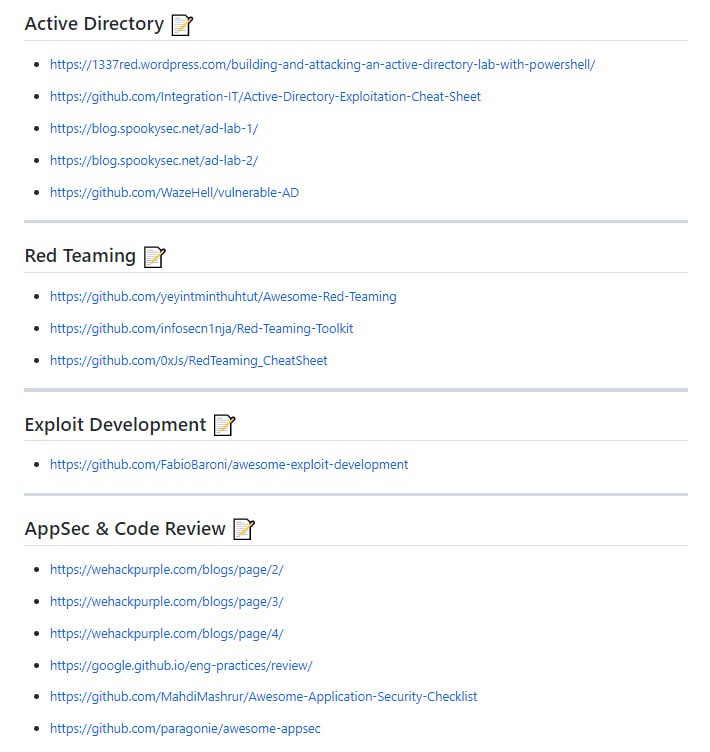 实用网络安全资源研究笔记这个存储库包含了作者所有的渗透测试学习笔记，渗透测试工具，脚本，技术，技巧，还有很多从网上找到的有用的脚本