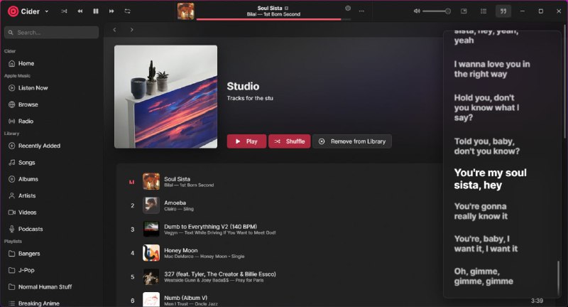 Cider，一款开源的跨平台 Apple Music #音乐 #播放器 ，基于 Vue.js 和 Electron 构建，内置音频增强、社交分享、远程操控等功能