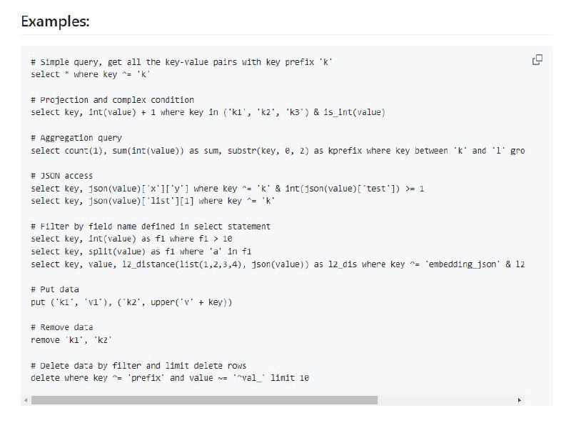 kvql：为通用键值数据库设计的类似 SQL 的查询语言