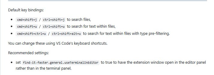 VSCode-FindItFaster：让VS Code的文件搜索变得飞快搜索速度比VS Code自带功能快数倍；一键恢复上次搜索，效率倍增；支持文件类型过滤，精准查找VSCode-FindItFaster：让VS Code的文件搜索变得飞快搜索速度比VS Code自带功能快数倍；一键恢复上次搜索，效率倍增；支持文件类型过滤，精准查找