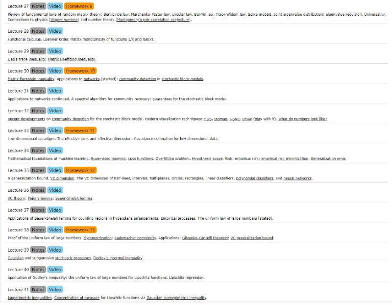 高维概率及其数据科学应用(课程视频及教材)本课程为现代数据科学的理论研究奠定了概率基础