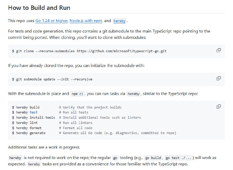 TypeScript-Go：原生移植TypeScript到Go语言的项目，为TypeScript的跨语言开发提供强大支持