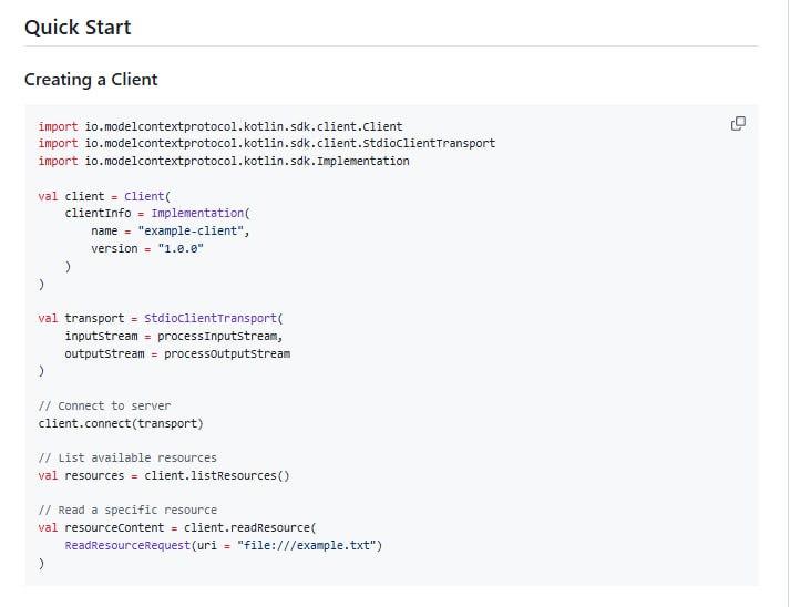 Model Context Protocol Kotlin SDK：为Kotlin开发者提供与LLM交互的标准化上下文协议支持