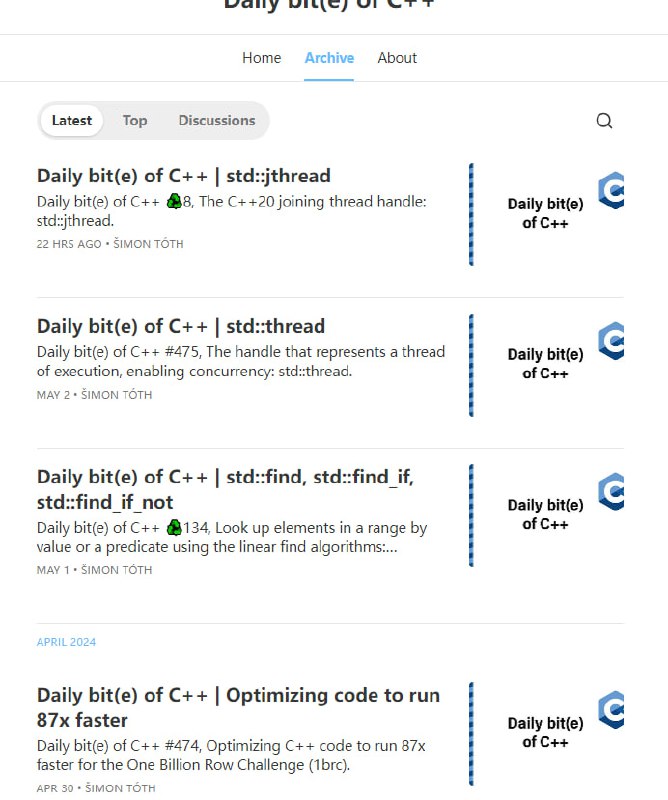 Daily bit(e) of C++，一个每天更新C++知识的网站