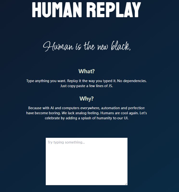 Human Replay：在文本框里完整自动重现你的输入过程