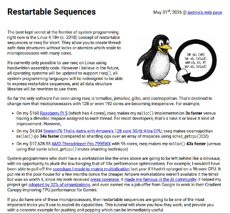 Linux内核的隐秘角落：如何让代码在百核时代狂飙 | blog很多人以为多线程编程的终极答案是无锁原子操作，但在128核甚至192核的现代CPU面前，原子操作底层的缓存一致性协议（MESI）会变成新的硬件级不卡顿锁