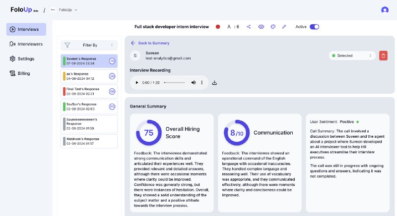 FoloUp：AI驱动的语音面试平台，为招聘流程带来智能化变革