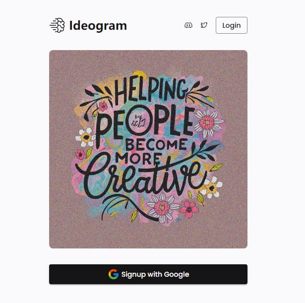 一个免费的AI绘画网站：Ideogram特点：免费、无任何限制、支持文字渲染，据称工程团队包括来自Google Brain的专家