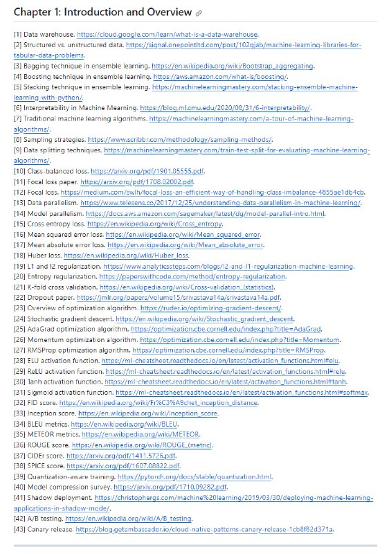 bytebytego总结的系统设计面试参考资料 | link | #面试侧重于后端系统，如视频搜索、视频推荐系统、有害内容检测、广告点击预测等等