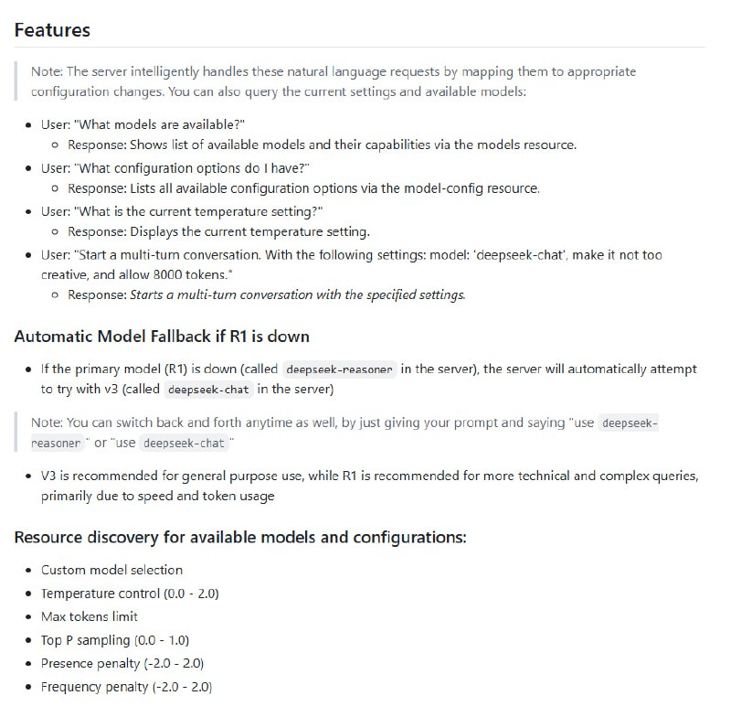 DeepSeek MCP Server：为DeepSeek先进语言模型提供无缝集成的Model Context Protocol服务器，让语言模型与MCP兼容应用轻松对接