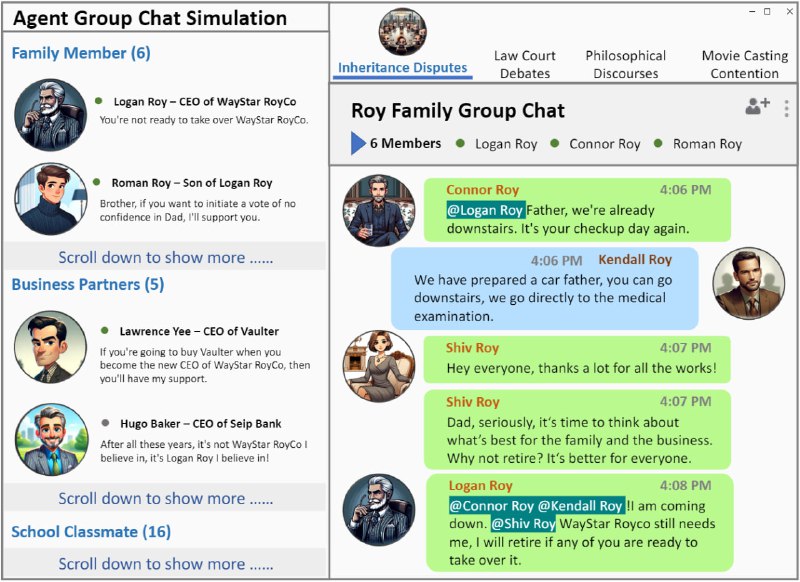 模拟群聊的交互工具，旨在促进更好的集体群体行为，旨在帮助研究人类群体行为，并为研究人类行为提供有用的工具Agent Group Chat | #工具