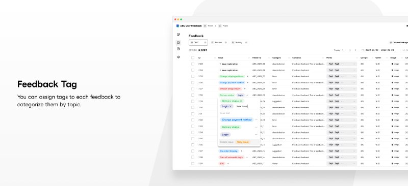 ABC User Feedback：独立的网络应用，用于管理客户语音，允许收集和整理来自客户的反馈，该产品在拥有1000万活跃用户的服务中得到应用和使用ABC User Feedback：独立的网络应用，用于管理客户语音，允许收集和整理来自客户的反馈，该产品在拥有1000万活跃用户的服务中得到应用和使用