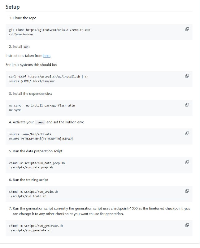 Zero-to-Wan：一个极简且可高度定制的代码库，用于微调Wan视频生成模型