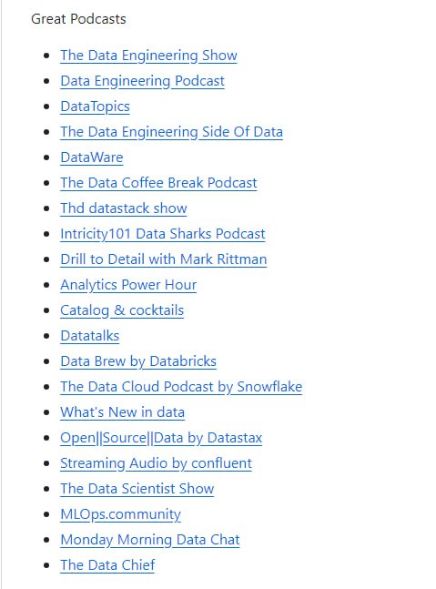 The Data Engineering Handbook：该存储库拥有成为出色的数据工程师所需的所有资源，教程、博客、订阅邮件列表等
