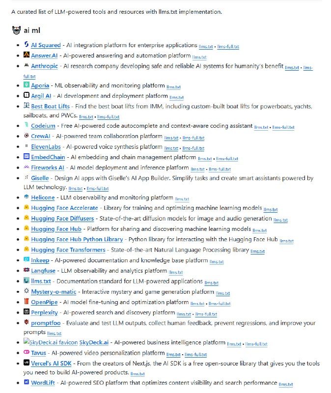 llms.txt-hub：AI文档和工具的标准化目录，助力AI模型更好地理解和使用你的项目文档