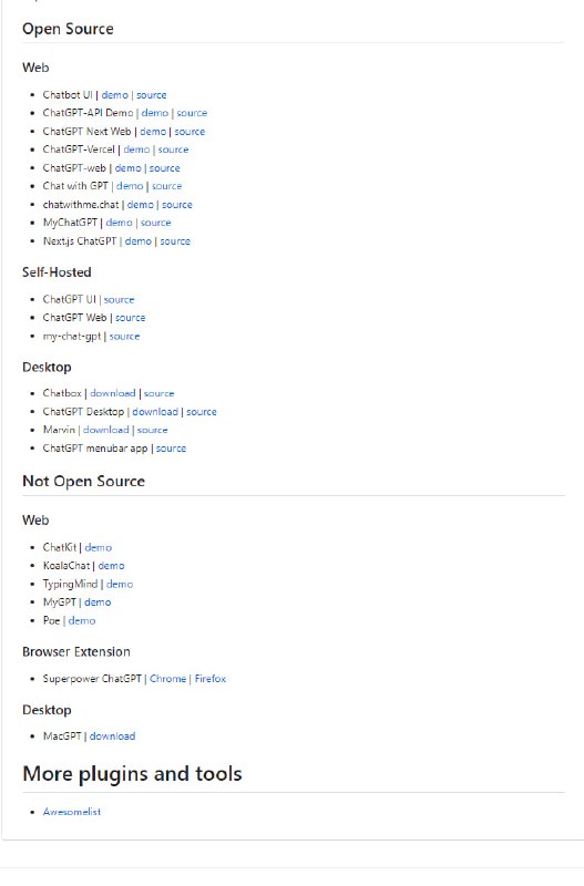 基于ChatGPT API的前端界面大列表Every front-end GUI client for ChatGPT API
