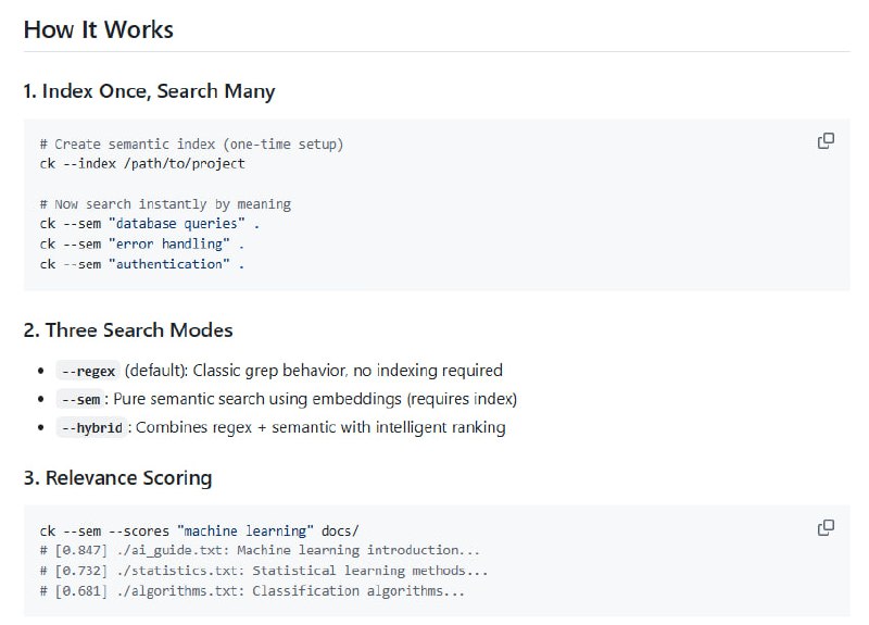 ck：面向开发者与AI的语义代码搜索工具，超越关键词，精准定位代码意图