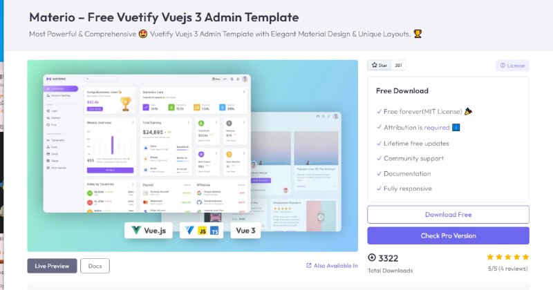 Vue化的Vuejs 3管理模板