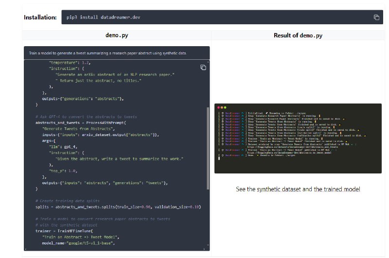 DataDreamer：一个强大的开源Python库，用于提示、合成数据生成和训练工作流，旨在简单、高效，且适用于研究