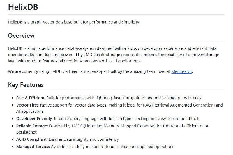 HelixDB：一款用Rust语言打造的高性能图向量数据库，专为毫秒级查询延迟和易用性而生