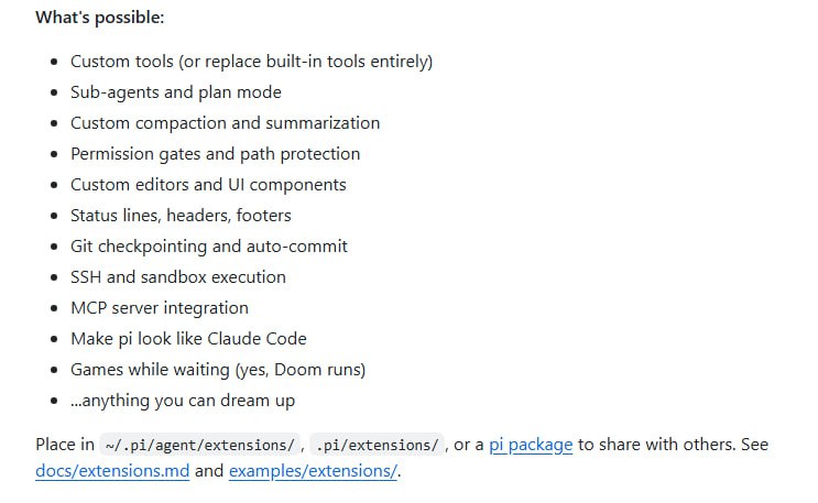 极简主义的编程工具哲学：Pi 凭什么让人用了就回不去 | homePi 是一个极简的终端编程工具，它几乎不内置任何功能，但可以通过扩展随意定制